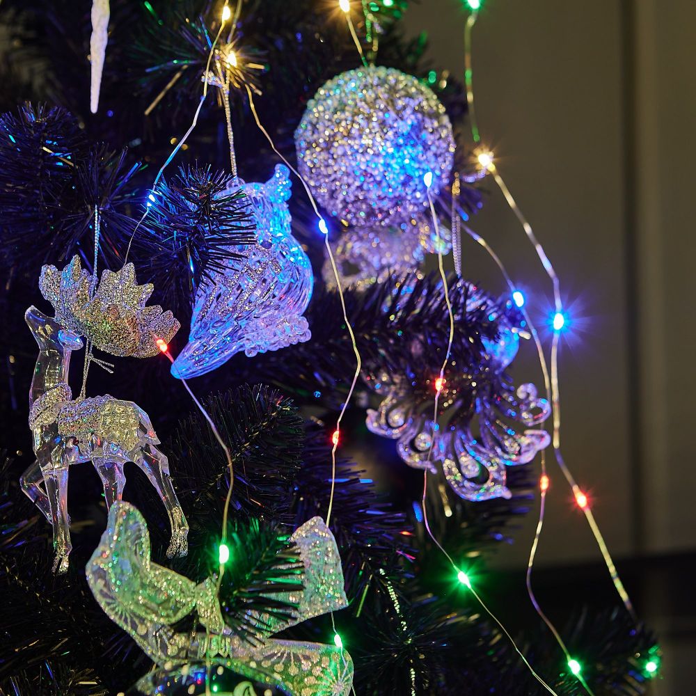 ULD-E0200-200-STA MULTI IP44 Гирлянда светодиодная Лучи росы. 2м. 10 нитей. 200 светодиодов. Разноцветный свет. Провод прозрачный. ТМ Uniel