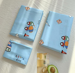 ZEPHYR HOME Постельное белье Полуторка Египетский хлопок голубой машинки