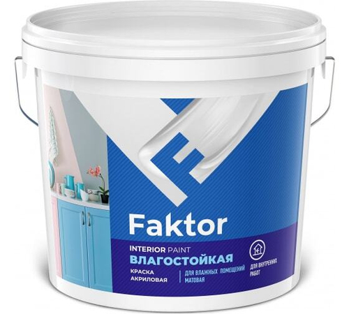 Краска В/Д 13кг интерьерная влагостойкая Фактор ЯК