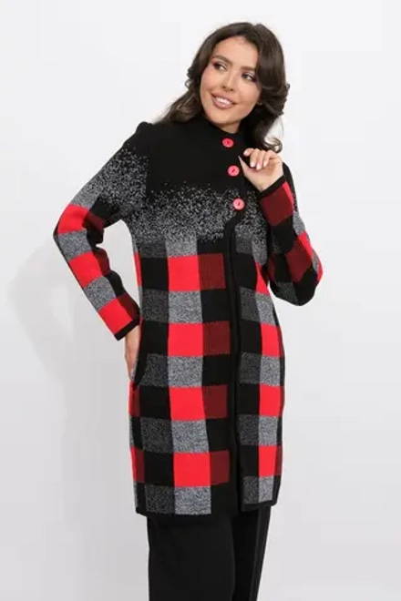 Кардиган К 675 ст/красный микс