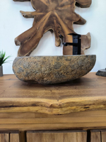 Раковина из речного камня RS-65856 43х32х15 из натурального камня