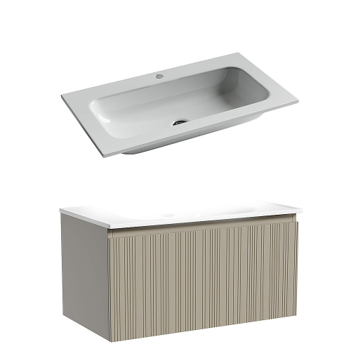 Тумба с раковиной Sancos CODE CD80GP/CN7012 80 серая платина