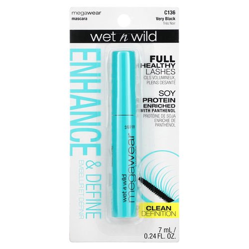 wet n wild, MegaWear, тушь для ресниц, C136 Very Black, 7 мл (0,24 жидк. Унции)