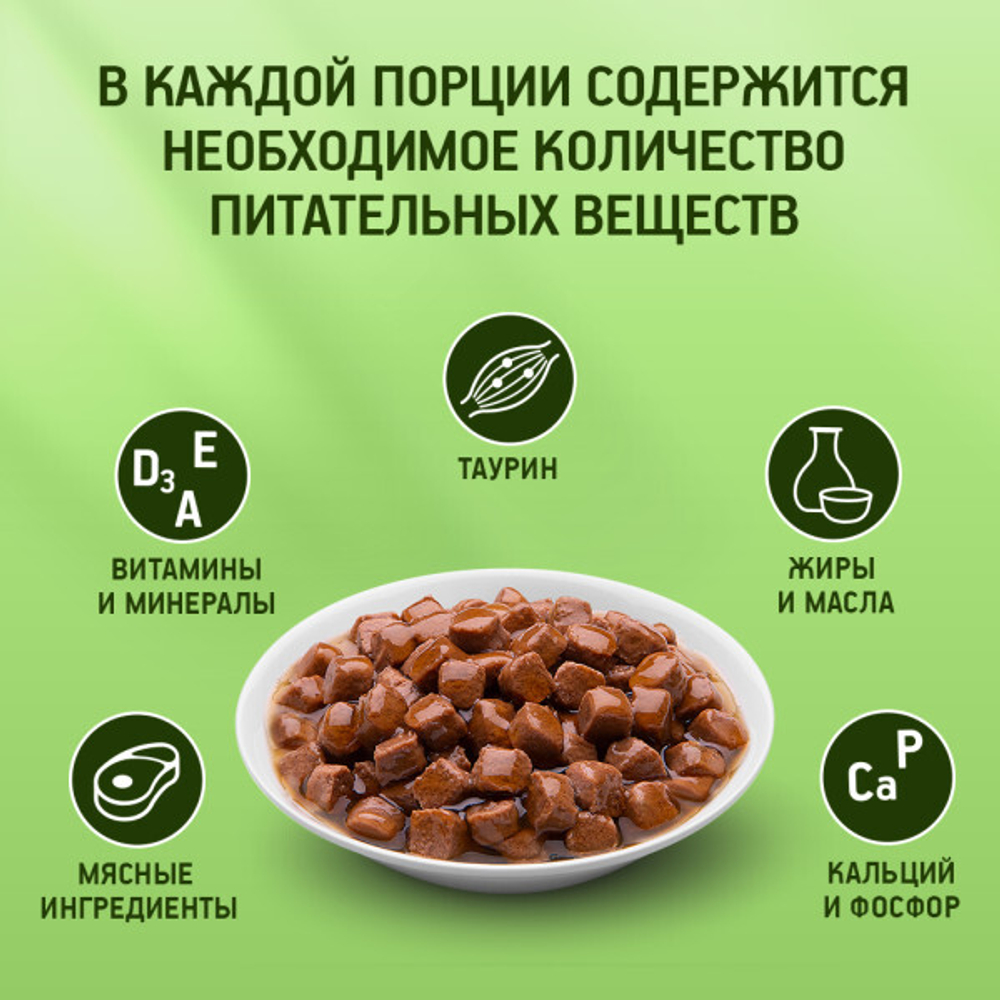 Говядина в соусе, 85г влажный корм для кошек KiteKat