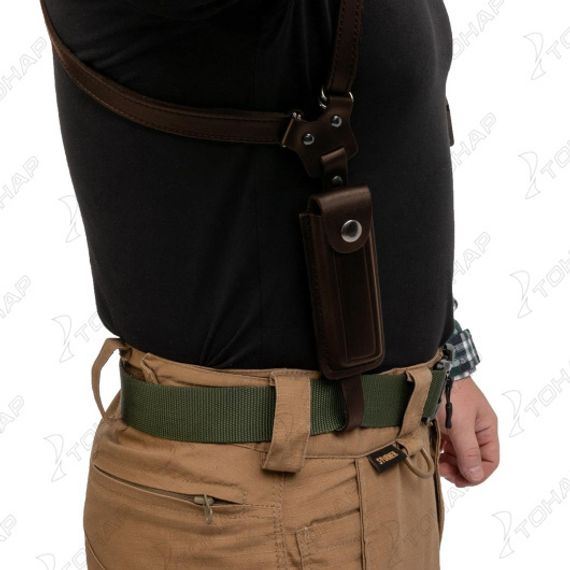 Кобура операт. под ПМ вертик. с запасной обоймой ПМ коричневая (HS-ОК-1-Нк) Helios