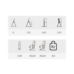 Стремянка стальная Алюмет односекционная 6 ступеней (406)