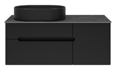 Тумба под раковину Misty Роял 100 подвесная (черная)