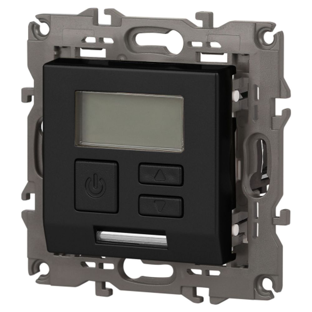 14-4111-05 ЭРА Терморегулятор универс. 230В-Imax16А, IP20, Эра Elegance, антрацит | Elegance Антрацит