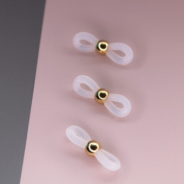 Коннектор для цепочки для очков 18 мм позолота (прозрачный)