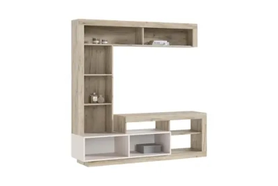 Центральная секция Ангара дуб крафт серый / кашемир