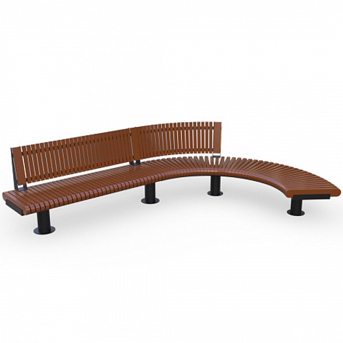 Скамейка Rail Road 01 Long с поворотом
