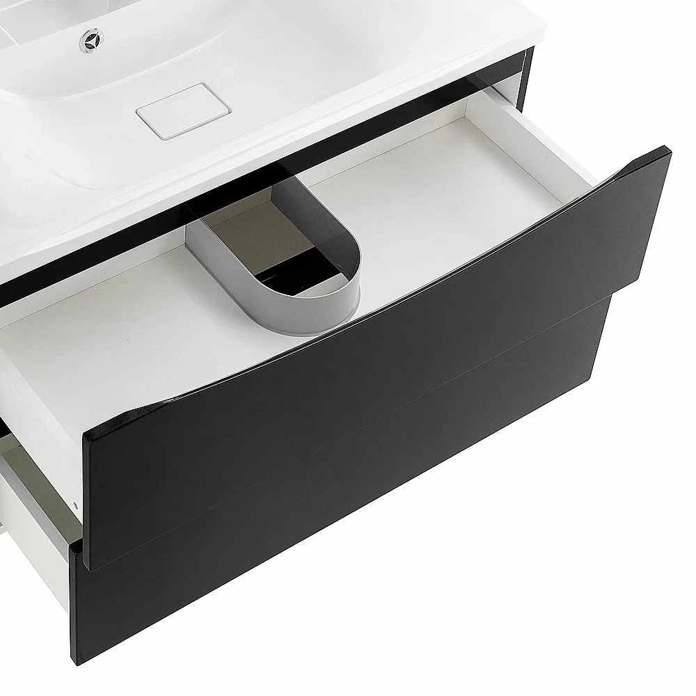 Тумба с раковиной Belbagno MARINO 100 подвесная Nero Lucido