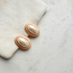 Клипсы овалы с розовой эмалью