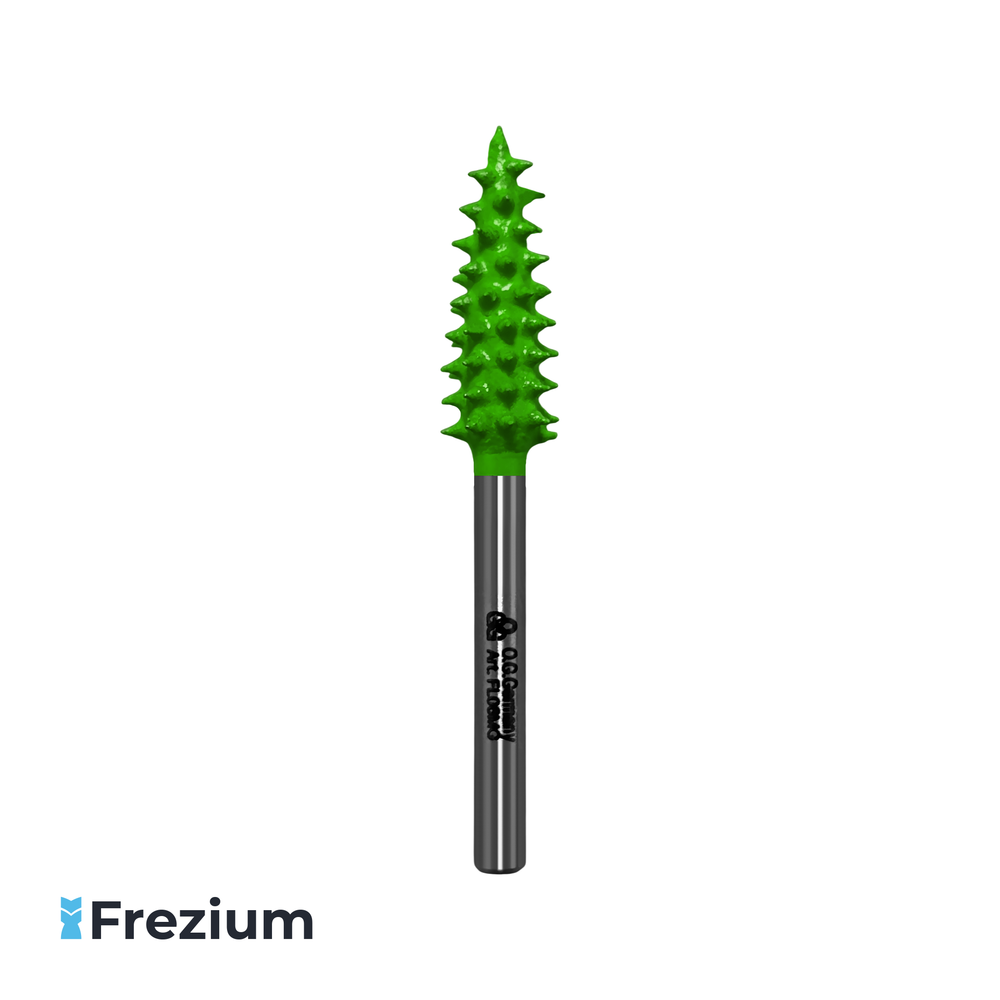 Борфреза твердосплавная по дереву пламя "O.G.Germany" 7.3x3.175x19.5x44.5 Средняя Зернистость; FL06MG