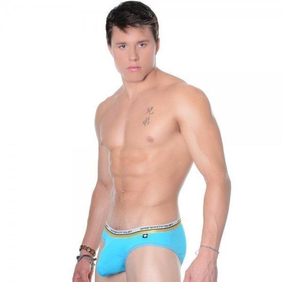 Мужские трусы слипы бирюзовые Andrew Christian Vibe Brief Aqua   AC3-M086
