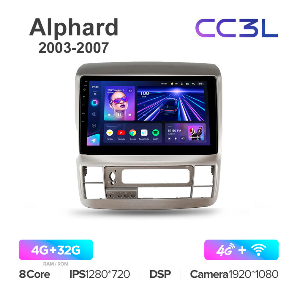 Teyes CC3L 9"для Toyota Alphard 2003-2007