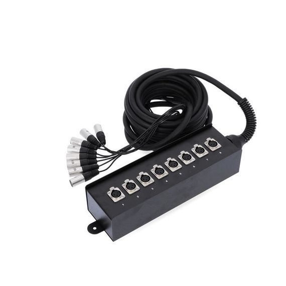 Adam Hall K 8 C 10 - мультикор со стейдж-боксом, 8 x XLR возврат, 8 x 0.314 мм2, 10 м