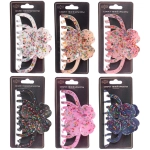 Заколка - краб для волос «AKS - VIENTO», микс 6 цветов, цветок, 11*6см