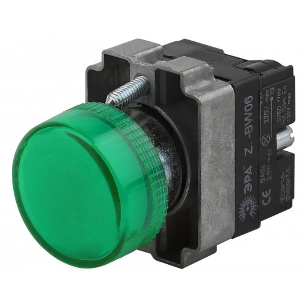 Индикатор ЭРА BLS50-BU-K06E LAY5-BU63 зеленого цвета d22мм | Светосигнальные лампы