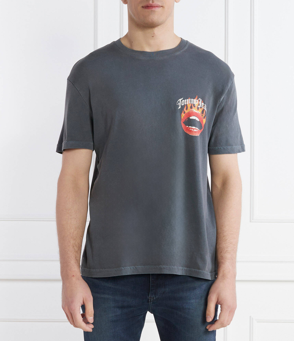 Футболка VINTAGE FIRE LIPS Tommy Jeans - графитовый(DM0DM18280)