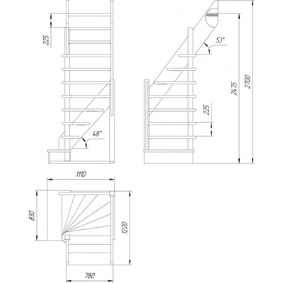 Лестница на второй этаж ЛЕС-92 у