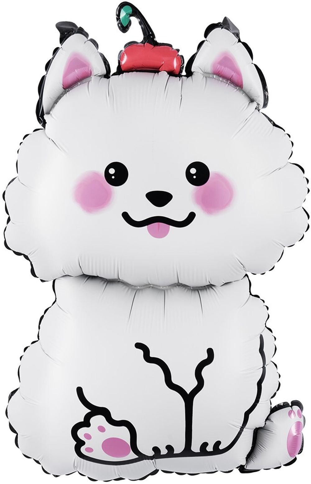 Шар (37''/94 см) Фигура, Белый песик, 1 шт. в уп.