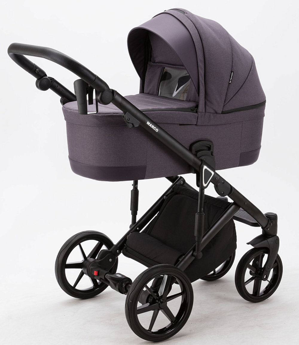 Детская коляска Adamex Marco 3 в 1 GA08 (Т. СЛИВ. ТК. + СЛИВ. КОЖ. ОТДЕЛКА)