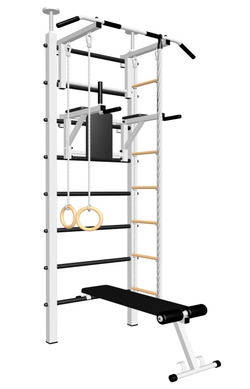 Шведская стенка Sv Sport враспор (Турник стандарт/Брусья/Скамья/Канат/Кольца/Лестница)