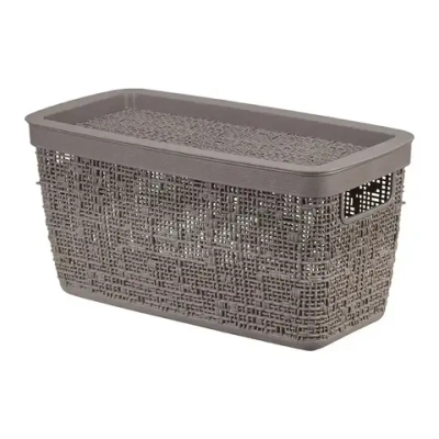 Коробка БЯЗЬ с крышкой 28х14cм 4л французcкий серый