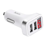 Автомобильное зарядное устройство USB Hoco Z3 (15.5W, 2 порта, с дисплеем) Белый