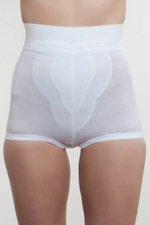 Шелковистые корсетные трусы со вставкой в виде тюльпана (Размер: 7X) (Цвет: белый)
