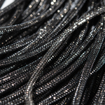 Черный стразовый шнур, металлические кристаллы, 4мм