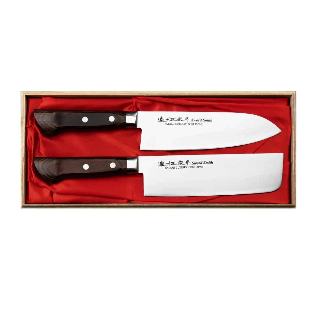 Satake Набор из 2 ножей Satake Unique Shirogami Santoku + Nakiri