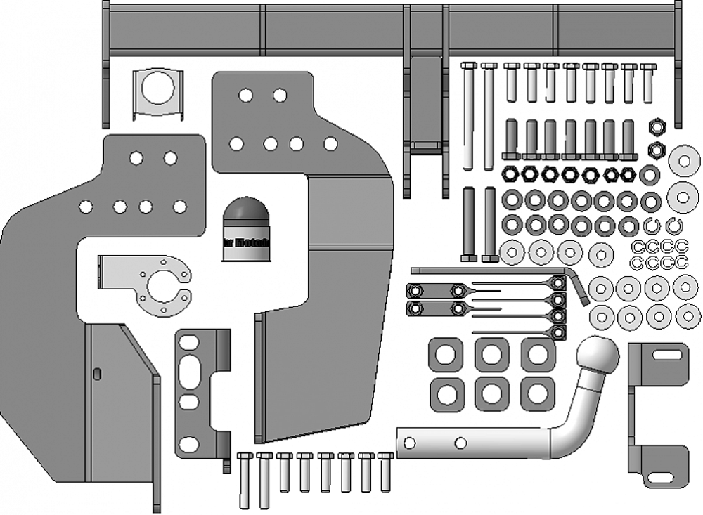 Фаркоп Motodor Mitsubishi Outlander 2012 - 2019, 2019 - 2021 (оцинк. Шар) арт.91312-A