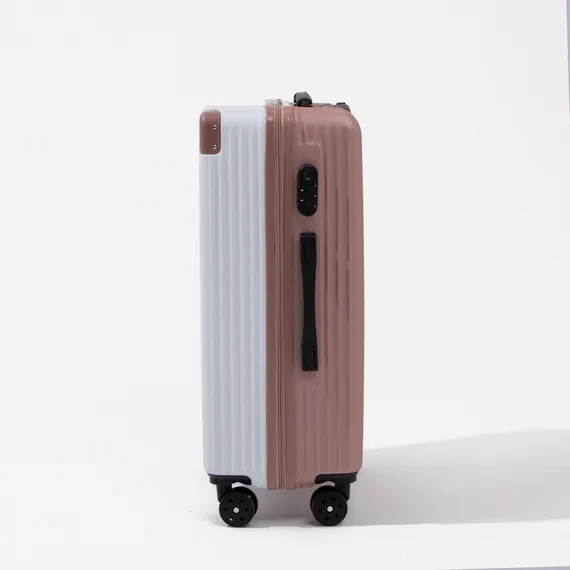 Чемодан большой 26&quot;, кодовый замок, цвет белый/розовый
