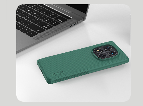 Усиленный чехол зеленого цвета (Deep Green) от Nillkin для Xiaomi Redmi Note 14 Pro 5G и Mi Poco X7 5G, серия Super Frosted Shield Pro
