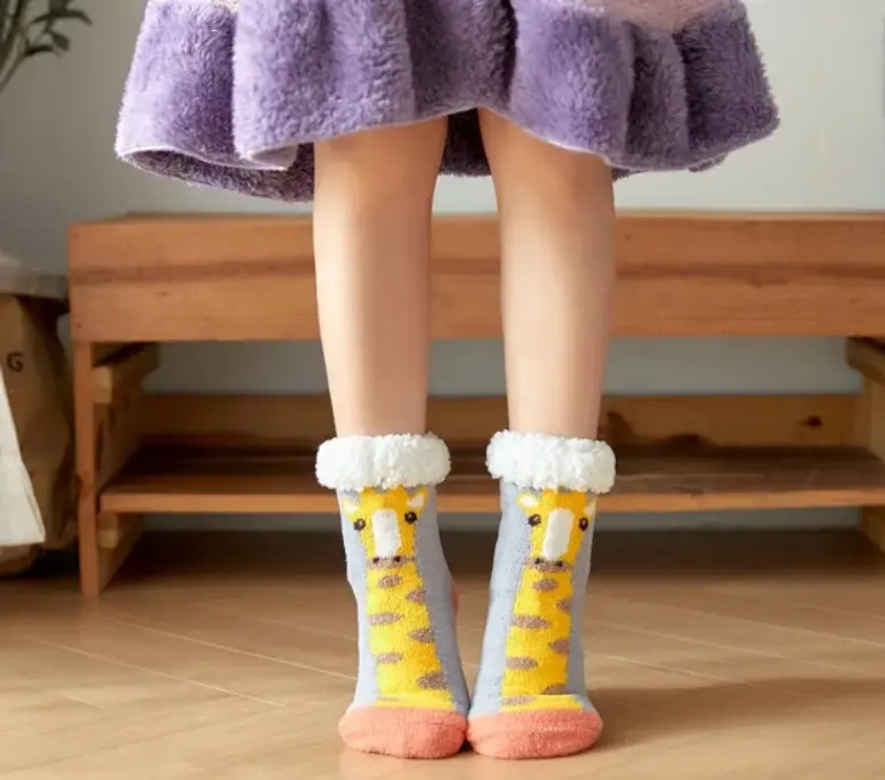 Носки женские высокие утепленные «Fashion ZIMA», жираф Тогги, высота 24см, р-р 36-39