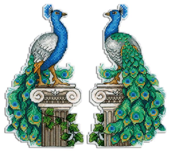 Набор для вышивания нитками МП Студия (Жар-птица), Королевский павлин 11х20 см