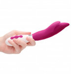 Вибратор с раздвоенной головкой в виде язычков Athos LUNA, розовый (Цвет: розовый)