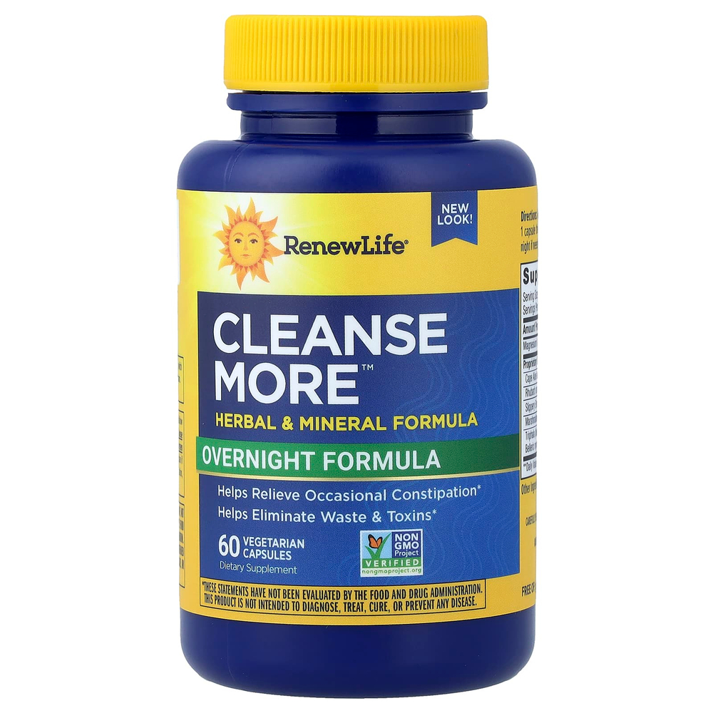 Renew Life, Cleanse More ™, 60 вегетарианских капсул
