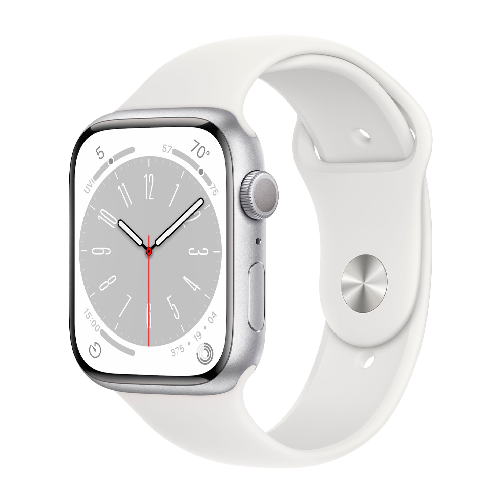 Умные часы Apple Watch Series 8 GPS, 45mm, Aluminium Case with Sport Band S/M, Silver (Серебристый)