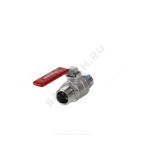 Кран шаровой латунь хром R253DL Ду 20 Ру42 НР рычаг красный Giacomini R253LX004