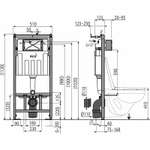 Комплект унитаза Villeroy&Boch O Novo 5660H101 с инсталляцией Alcaplast Sadromodul AM101/1120-3:1 RU M71-0001 с сиденьем Микролифт и клавишей смыва Хром