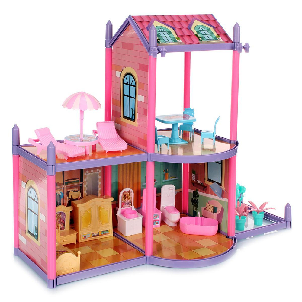 Дом для куклы с куклой и мебелью коробка ABL1008