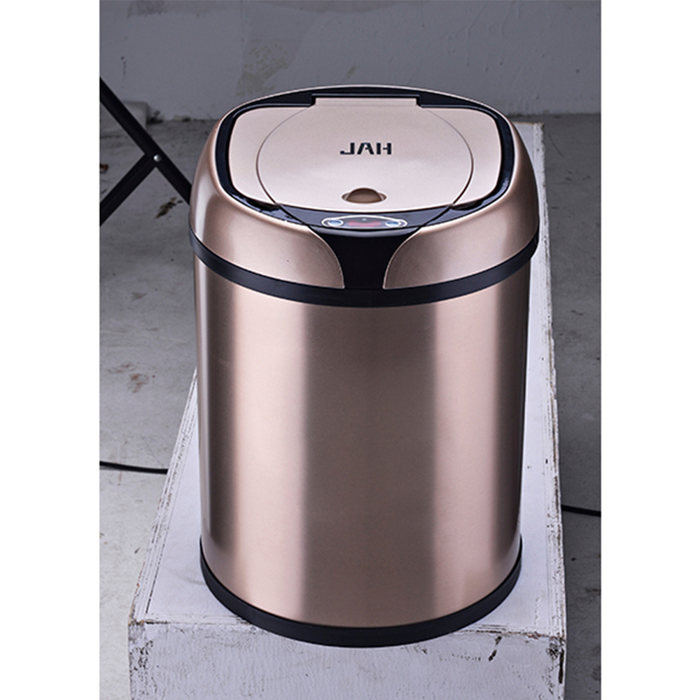 Ведро для мусора сенсорное, круглое, нерж, внутр ведро, Foodatlas JAH-9111, 8 л (золотой)