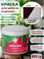 Краска для мебели и декора темный венге
