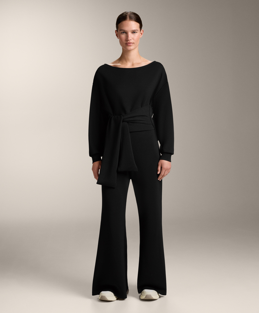 Oysho Мягкая толстовка с узлом, черный