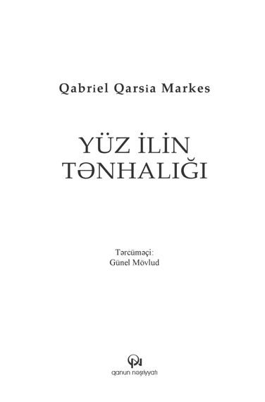 Yüz ilin tənhalığı