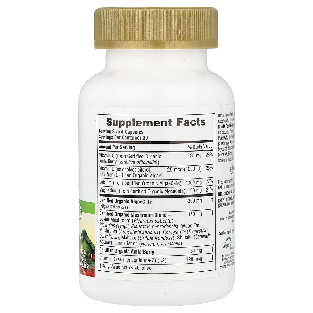 NaturesPlus, Source of Life® Garden, добавка для поддержки костей, 120 веганских капсул