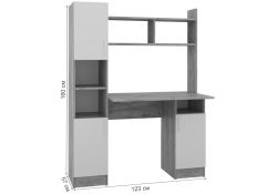 Письменный стол Бишоп 6 123х57х160 дуб крафт золотой / антрацит